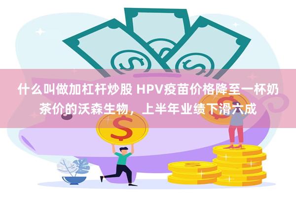 什么叫做加杠杆炒股 HPV疫苗价格降至一杯奶茶价的沃森生物，上半年业绩下滑六成