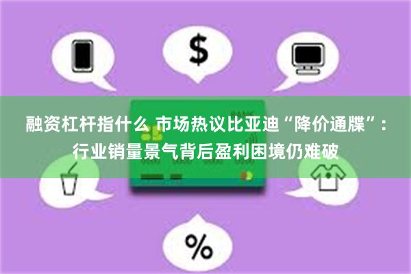 融资杠杆指什么 市场热议比亚迪“降价通牒”：行业销量景气背后盈利困境仍难破